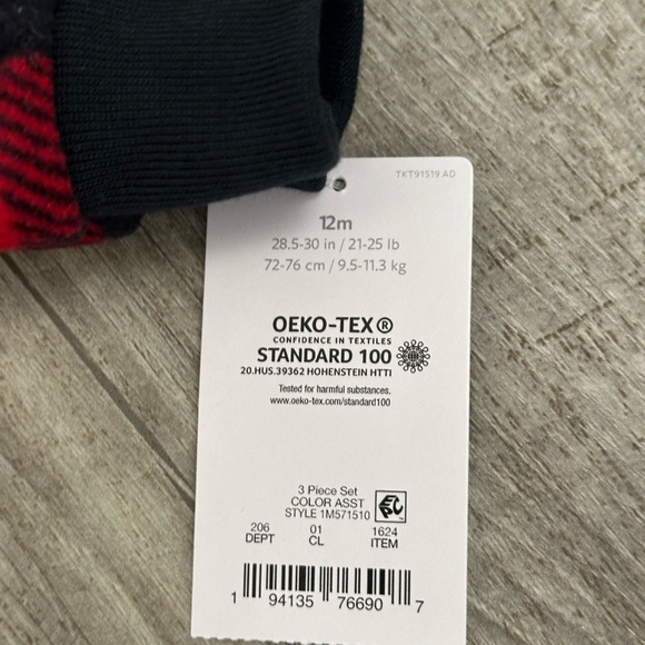 Boys Carter’s Baby 12 Mo Months Quarter 1/4 Zip Red Long Sleeve Fleece Pullover - Picture 7 of 8